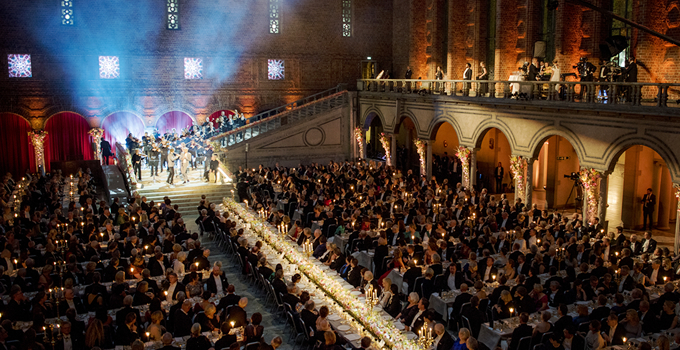 Clarinetist, flutist, orchestra entertaining the guests © Nobel Media AB 2016. Photo: Alexander Mahmoud