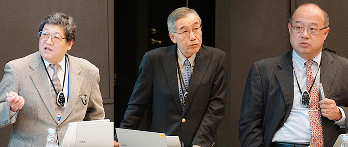 (From left) Professor Iwatsuki, Dr. Kojima, and Professor Chen