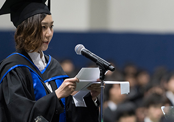Valedictorian's speech at the graduate student graduation ceremony