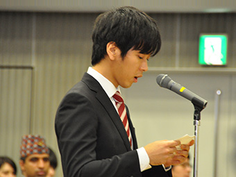 Speech by valedictorian Mochida