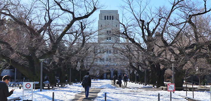 Ookayama Campus snow on January 22