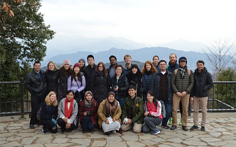 Mount Takao team's commemorative photo at summit