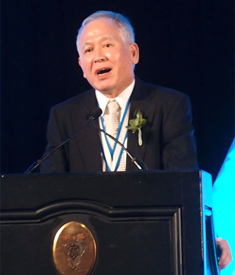 Akagi during his speech