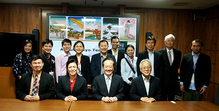 Front row: EVP Thuvasethakul (center left), President Masu (center right), EVP Mizumoto (right)