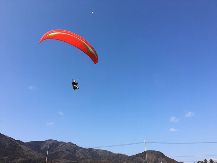 Paraglider going for a soft landing