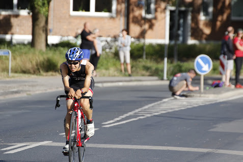Hara during the grueling cycling leg
