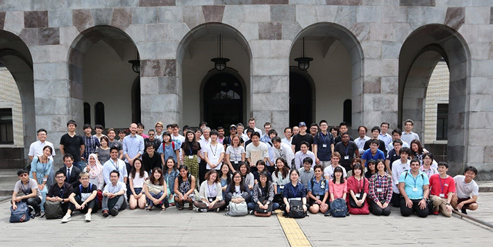 With new lab mates in front of Main Building at Ookayama Campus