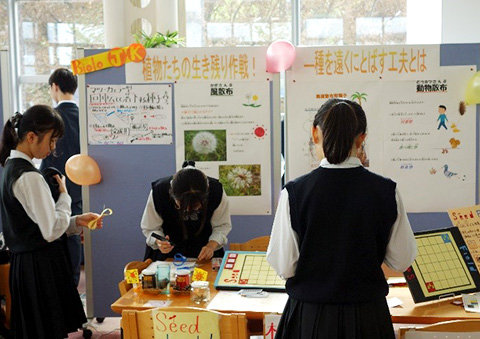 High school student preparing material trial booths