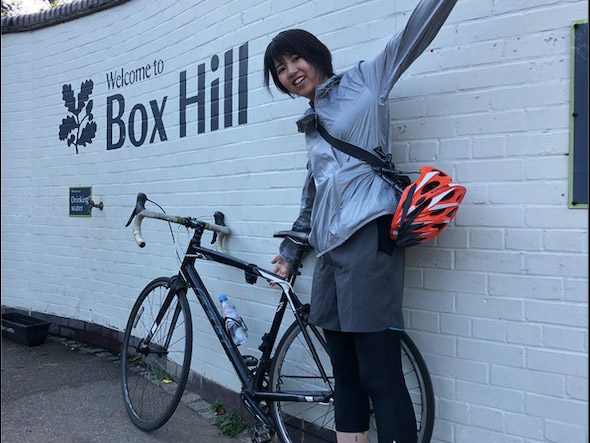 Koishihara cycling with lab members outside London