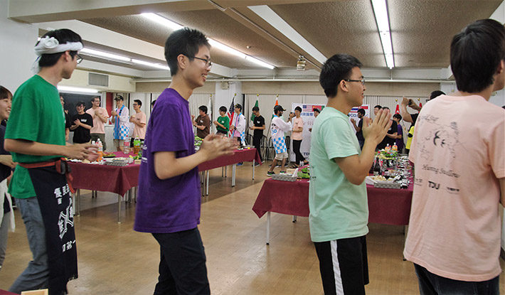 Bon-odori dance at farewell party