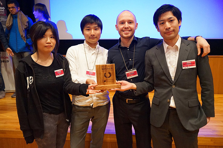 Tokyo Tech's winning Team ITHE – (from left) Nagata, Akagi, Spalthoff, Kai