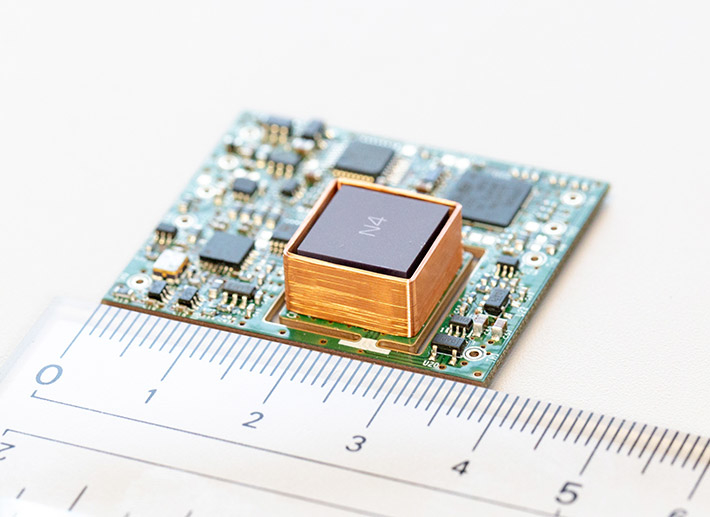 Figure 1. Prototype of the atomic clock (33 mm x 38 mm x 9 mm)