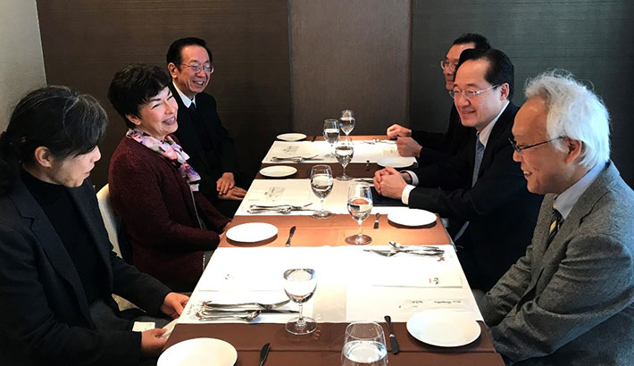 Lunch with President Kazuya Masu (2nd from right) and other Tokyo Tech colleagues