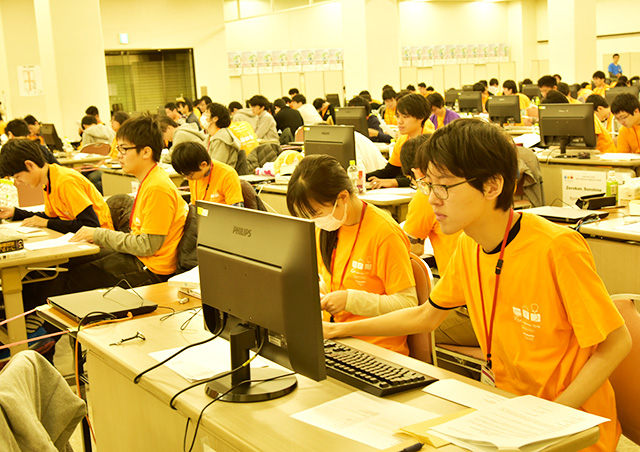 Team 60odnight (front right in left photo) in action at Asia regionals in Yokohama