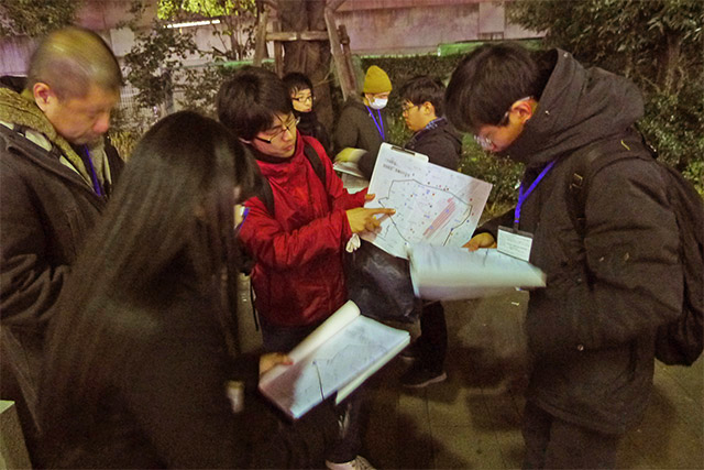 Groups of three or four surveying streets in 2-hour stints