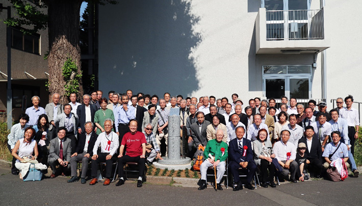 Ceremony participants with Prof. Mori in green shirt and tie