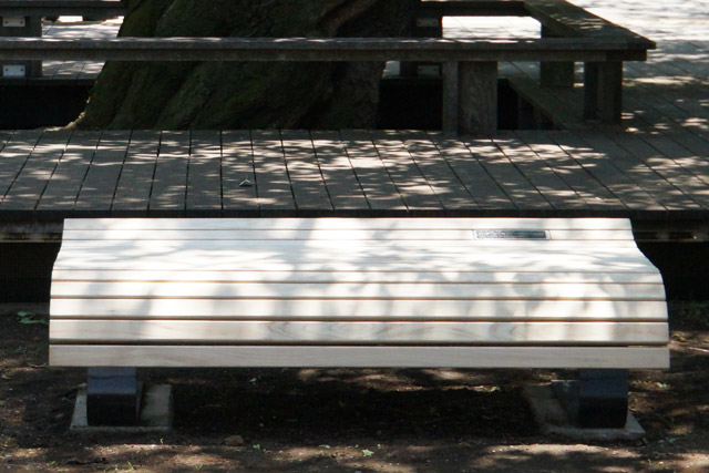 Bench with commemorative plaque