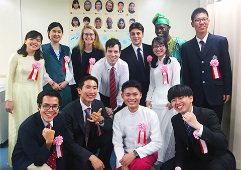 Group shot with Harlan (center, red tie)