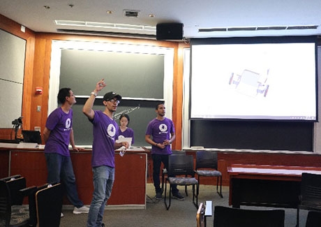 Purple team presenting ideas