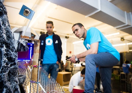 Aqua Team testing their robot