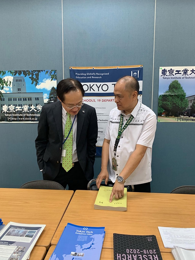 Masu (left) with Tokyo Tech Philippines Office Advisor Gallardo
