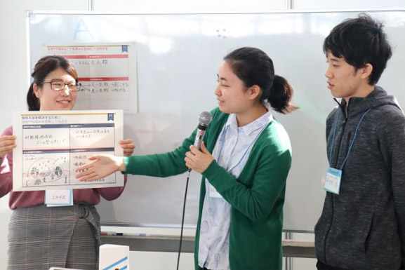 High school students presenting their ideas