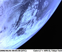Image of cloud formations covering Japan taken by Cute-1.7 + APD II