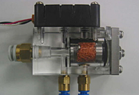 Photograph of PD sensor. The length of the sensor is 45mm and the volume of the isothermal chamber filled with copper wire is 5×l0-4 m3.