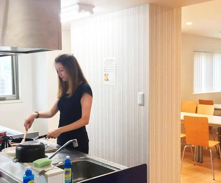 dormitory kitchen, Senzokuike House