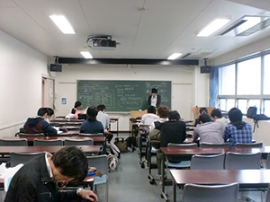 A scene of a lecture held before debating