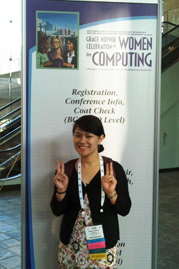 Avancena participating as a Google scholar at the Grace Hopper conference in Baltimore, Maryland
