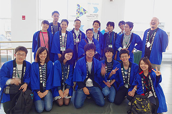 iGEM participants (Minegishi, third from left in front row)