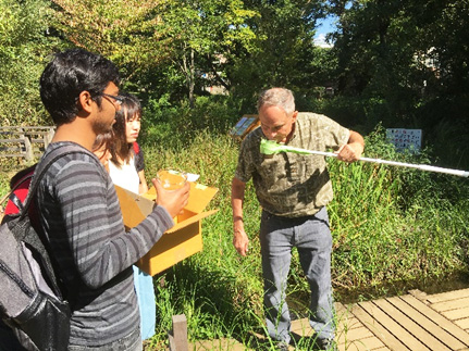 Collecting samples for Professor Kirschvink's experiment