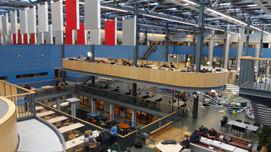 The interior of the Faculty of Industrial Design Engineering building (IDE), Delft University of Technology