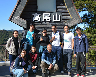 Hiking to Mt. Takao with labmates