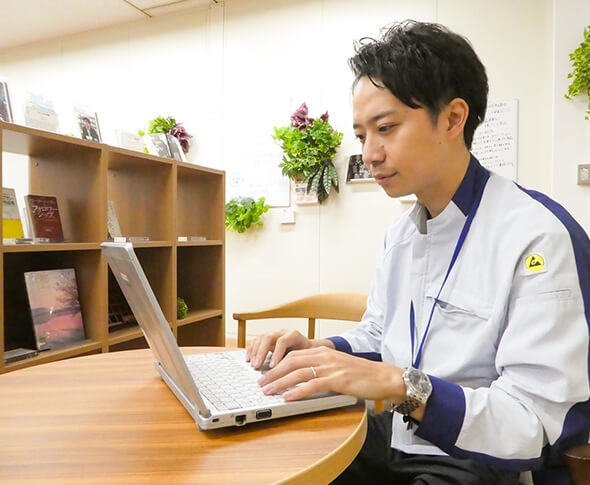 Natsui at work at Panasonic