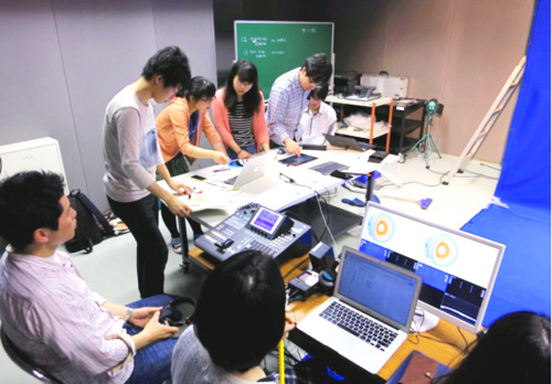 TAs and staff working in the OEDO studio