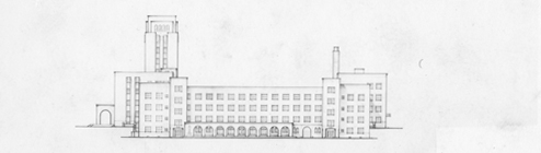Main Building drawing (west side)