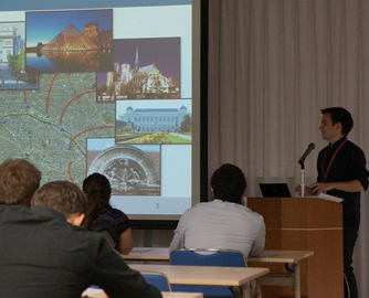 TiROP participant presenting his research at the Closing Ceremony 2012