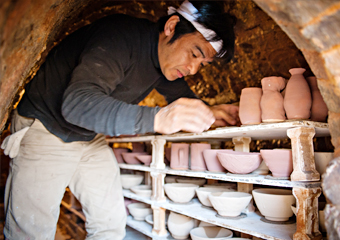 Loading the climbing kiln