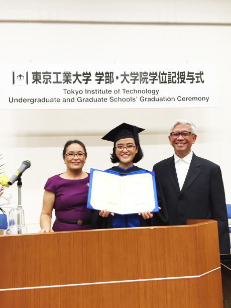 With my proud parents after graduation