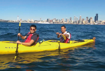 Great view of Seattle from our kayak