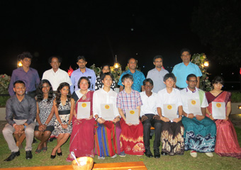 Completion certificates given out at farewell party