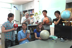 Sorba (third from right) with lab members