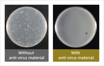 Antiviral activity against enveloped viruses similar to COVID19 (after 6 hours). Almost all plaques are found to have disappeared.