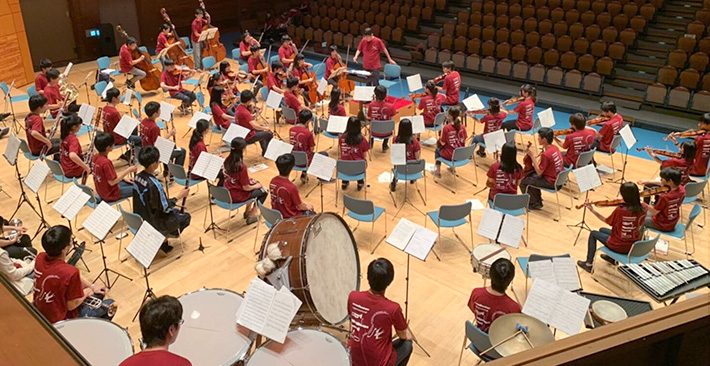 A rehearsal for the Shiga Highland College Concert