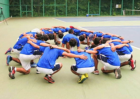 Customary pre-match circle