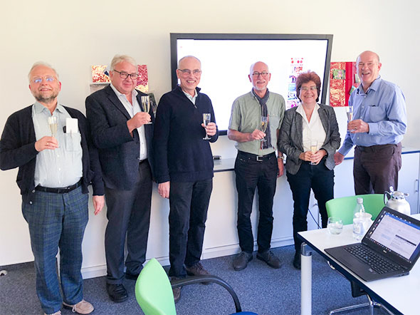 Lisy and colleagues at a grant award party at Ruhr University Bochum in Germany