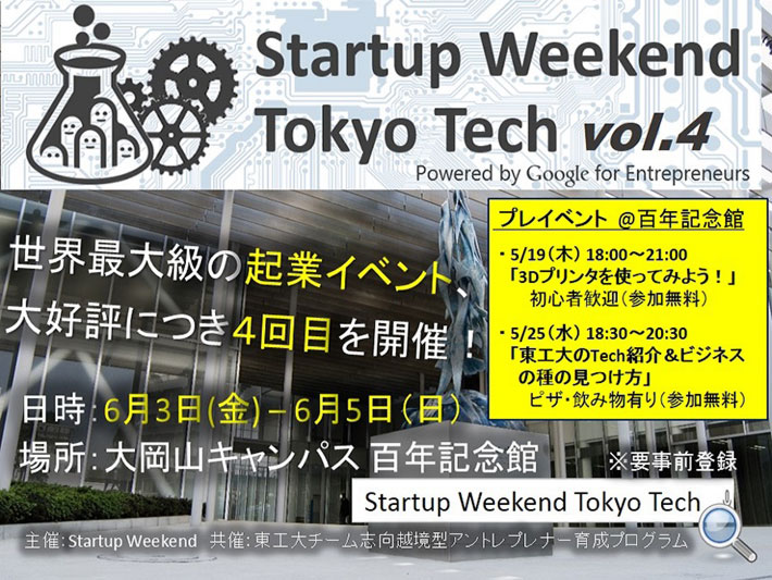 tartup Weekend Tokyo Tech vol.4 フライヤー