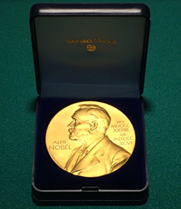 ノーベルメダルの公式レプリカ（®© The Nobel Foundation）
